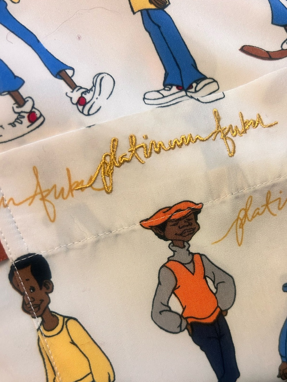Vintage Platinum FUBU Fat Albert Shirt XXL Cartoon Graphic All Over Print 90s - Picture 3 of 5
